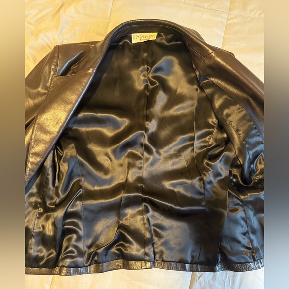 Vintage Yves Saint Laurent Brown Leather Jacket, Small - Picture 3 of 16